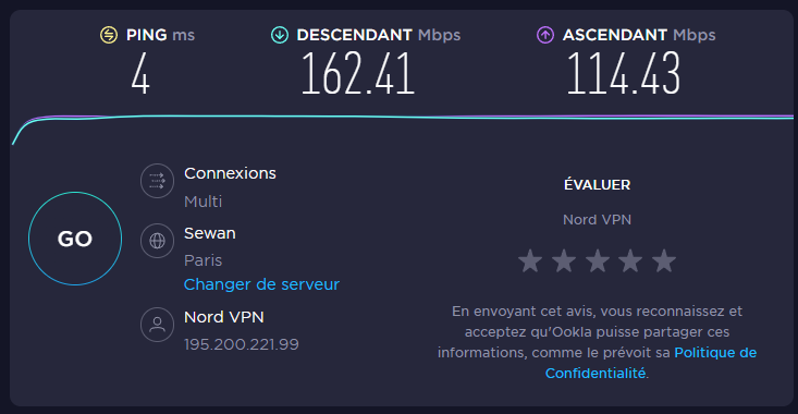 @Speedtest - Vitesse de connexion Internet avec NordLynx