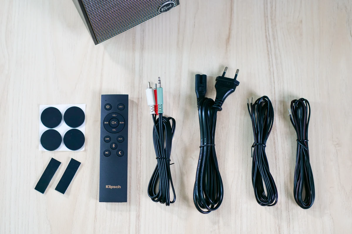 Test Klipsch ProMedia Heritage 2.1 accessoires