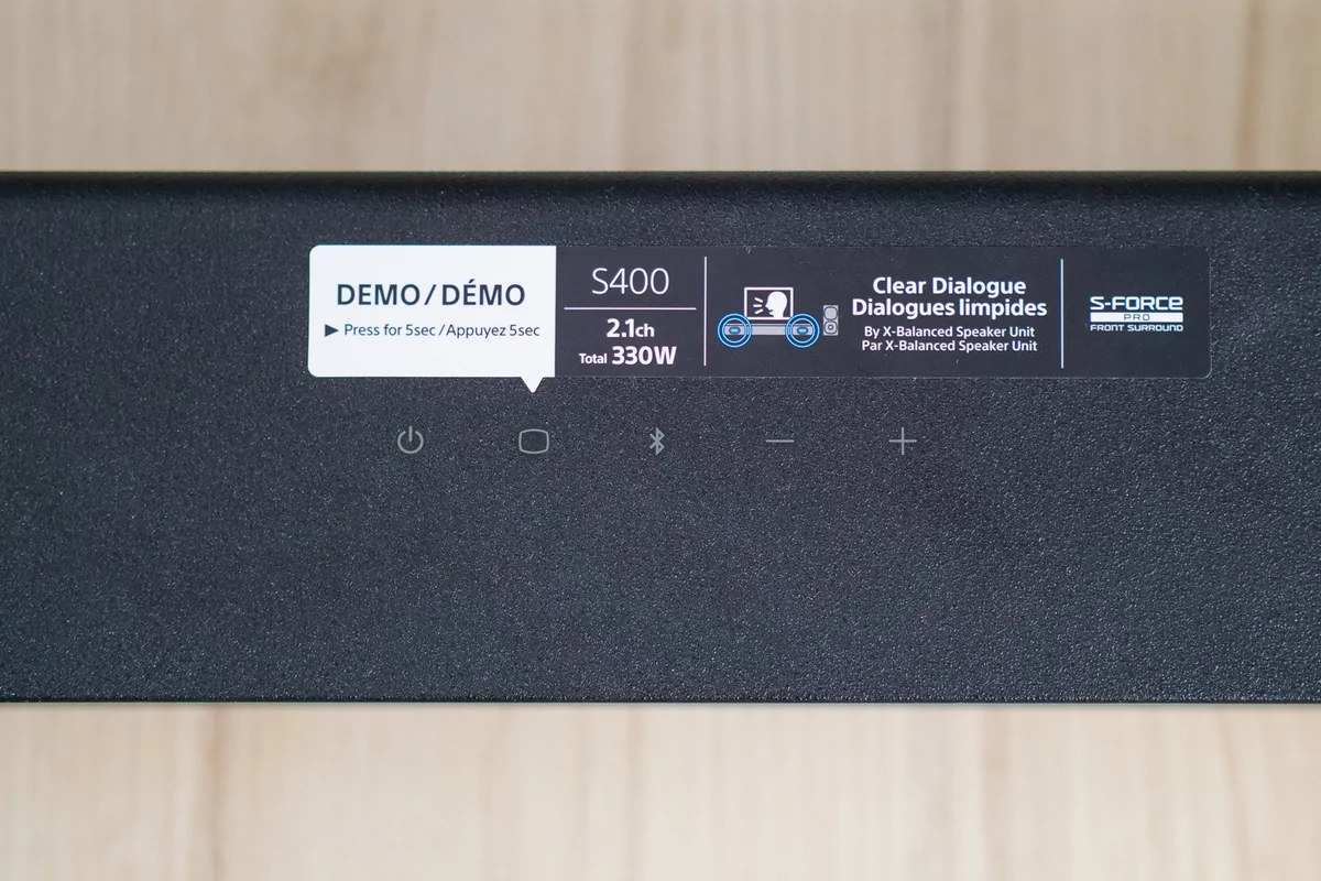 Test Sony HT-S400 boutons