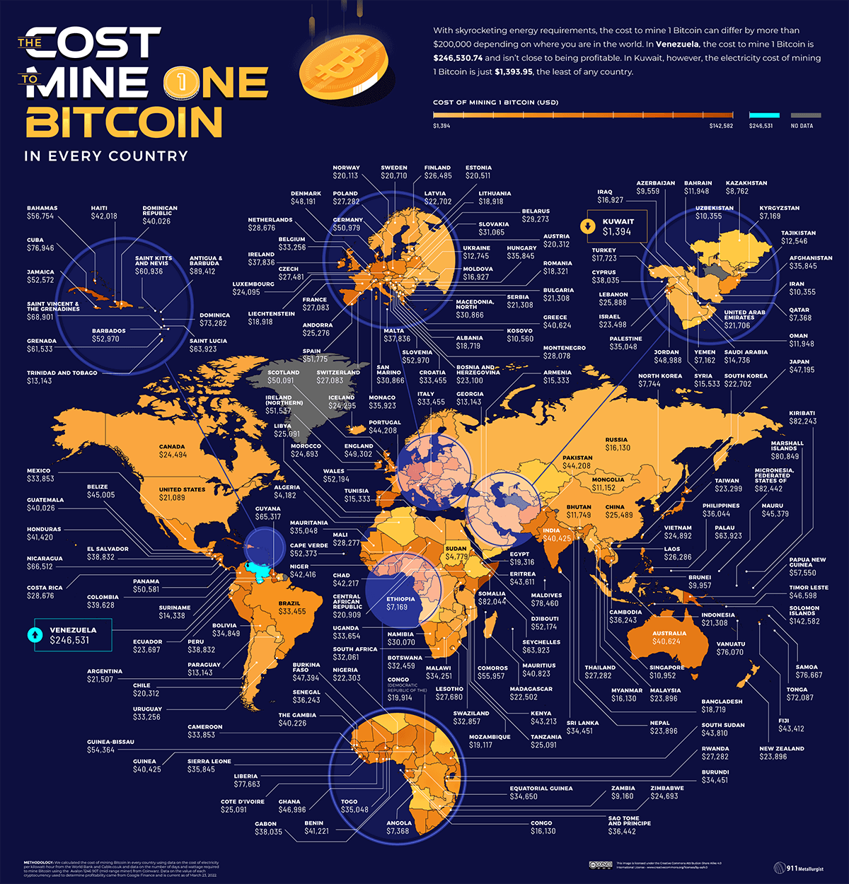 World Map BTC © @911 Metallurgist