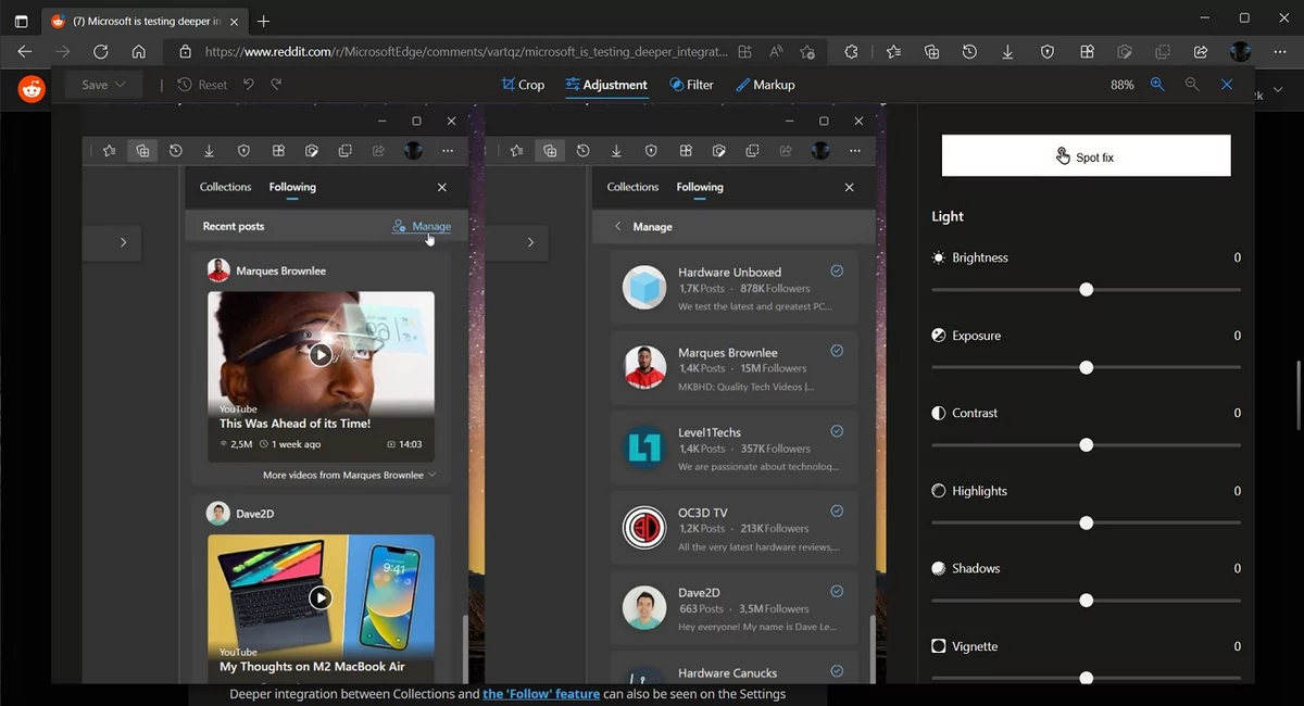 Microsoft Edge édition photo-1 © © Reddit via Windows Latest