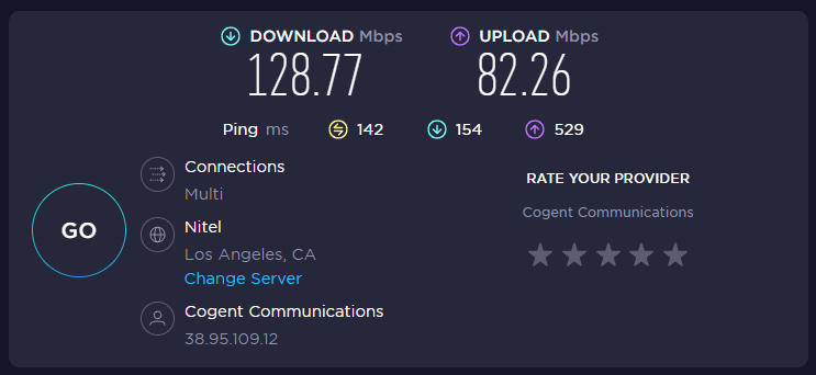 Atlas VPN - Test de vitesse aux USA (LA)