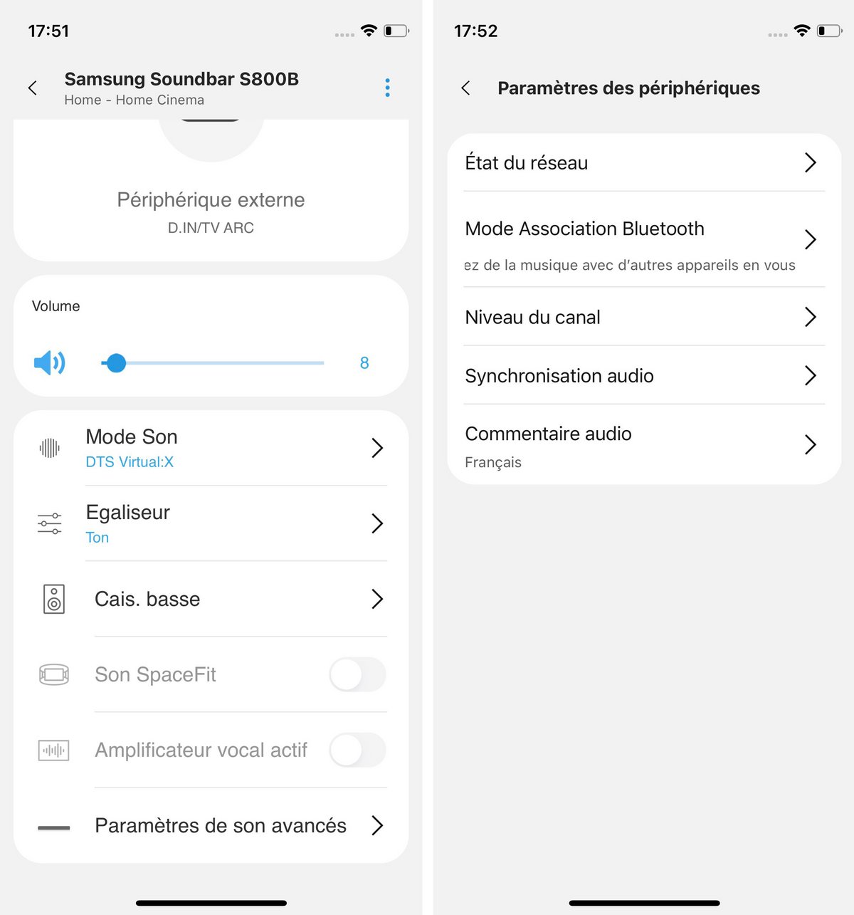 Test Samsung HW-S800B app menus