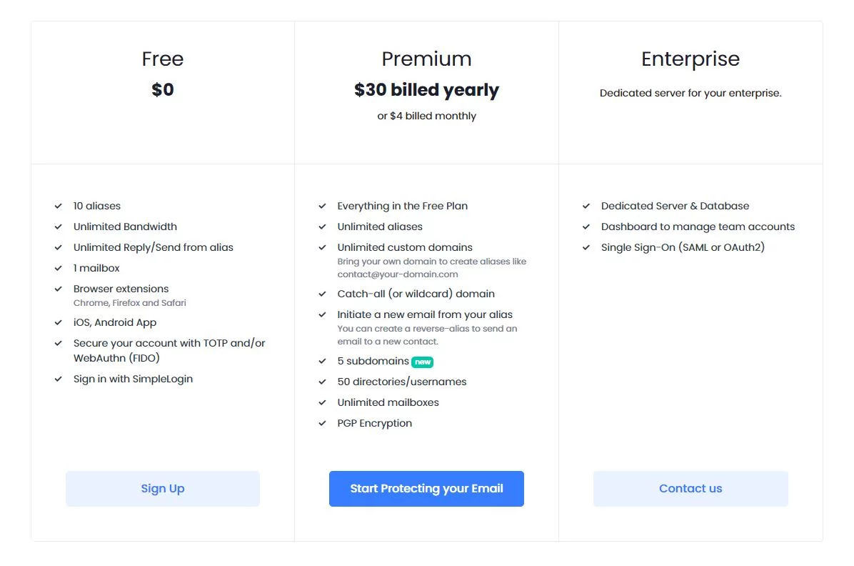 Proton / SimpleLogin