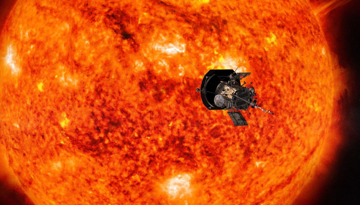 Vue d'artiste de la sonde Parker lors d'un de ses passages proches de notre étoile. Crédits NASA