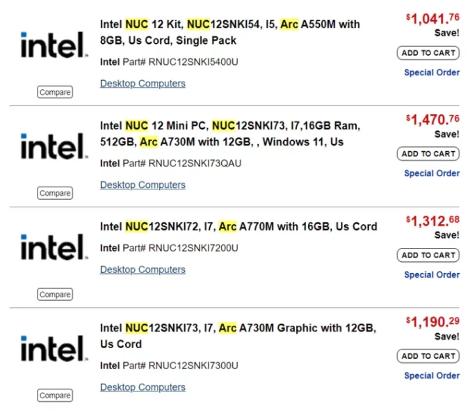 Intel NUC © © WCCFTech