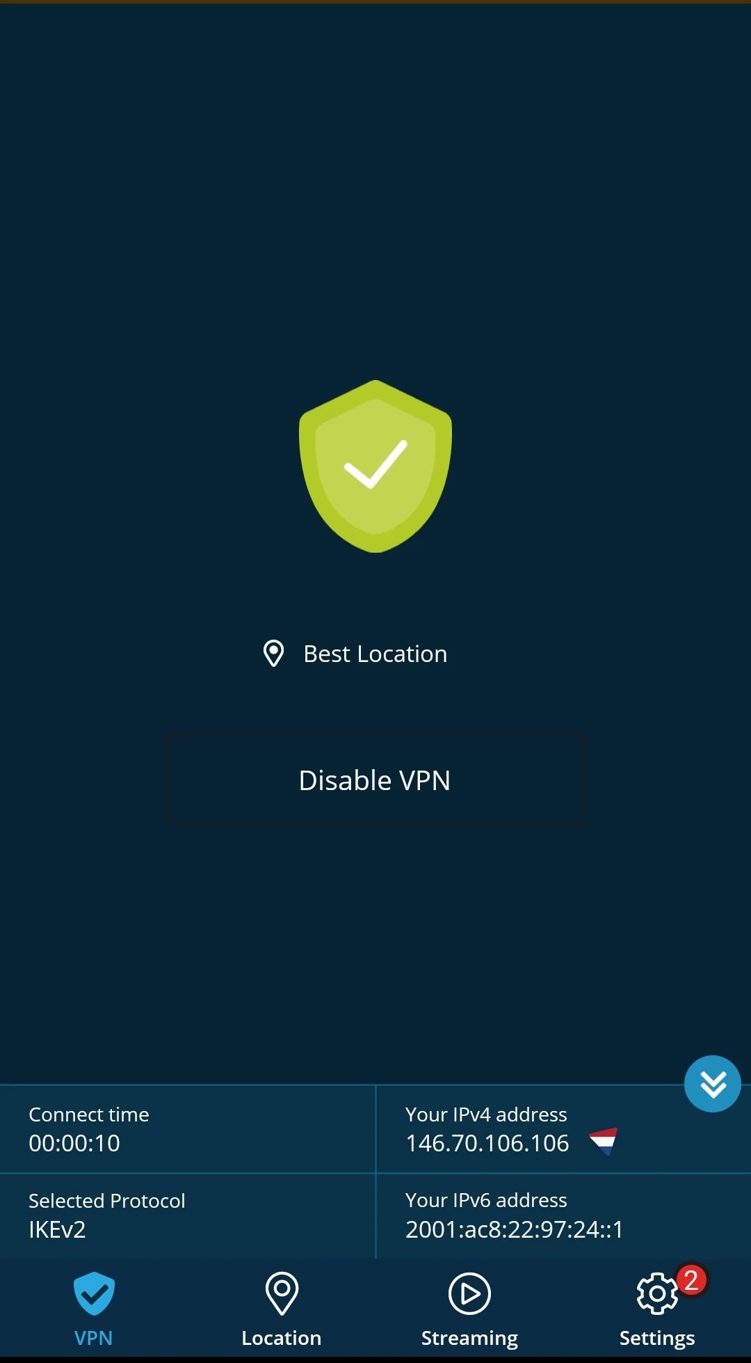 Hide.me accueil Android © Hide.me