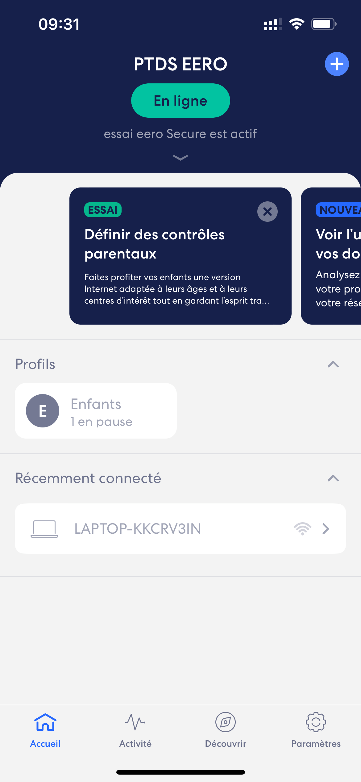 Eero Pro 6E Wi-Fi appli accueil © Édouard Patout