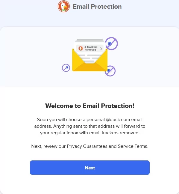 Duckduckgo protection email © DuckDuckGo