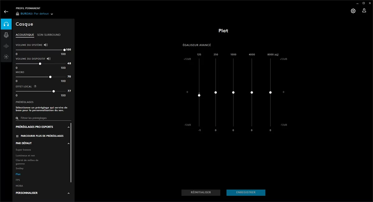 Logitech G Hub - Test G735 © Matthieu Legouge