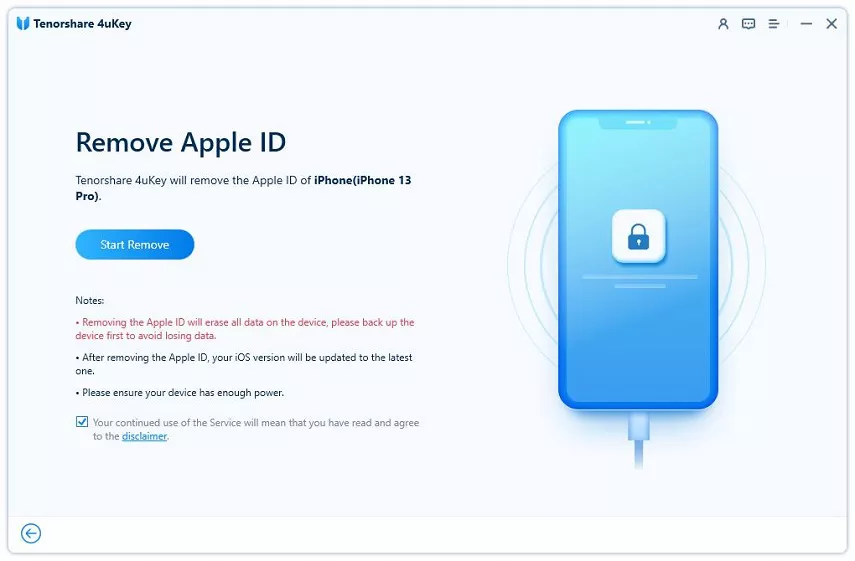 débloquer apple ID 4uKey © https://www.tenorshare.com/guide/remove-iphone-passcode.html