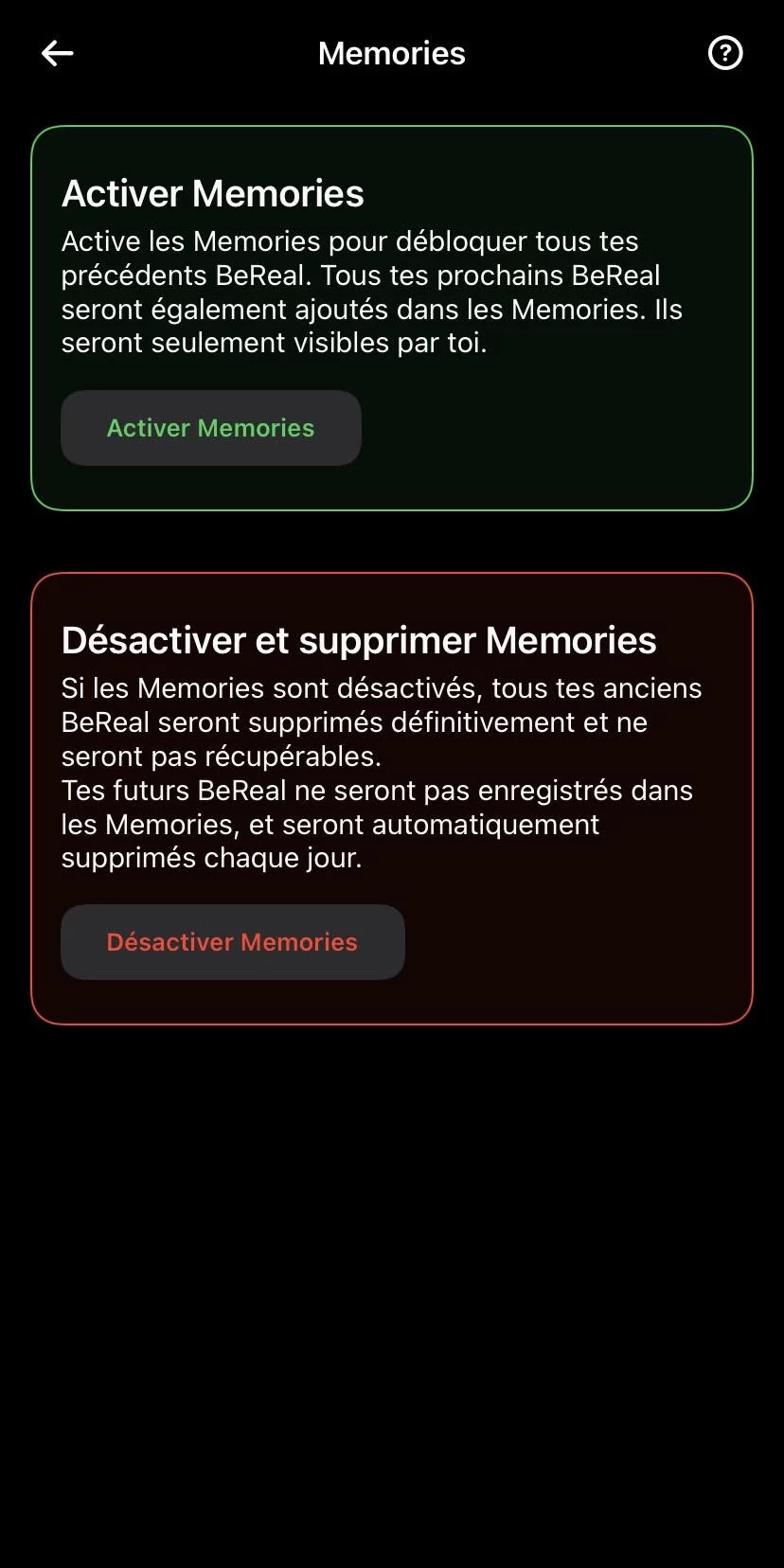 bereal memories