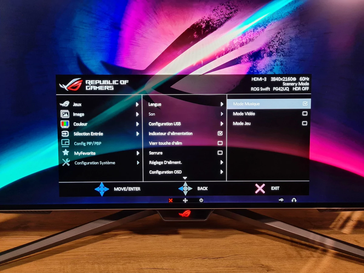 Test Asus ROG Swift OLED PG42UQ © Matthieu Legouge