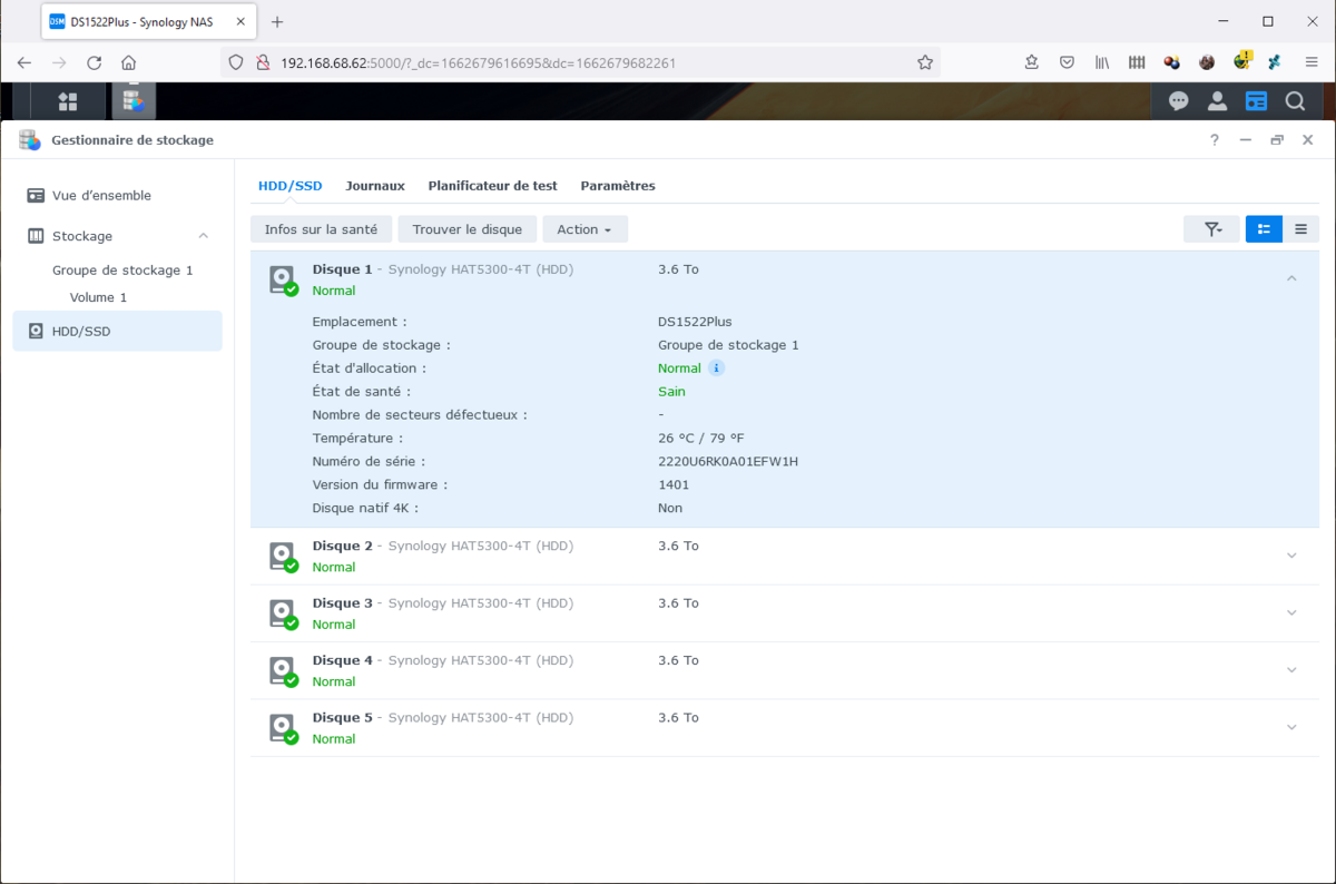 Synology DS1522+ © Nerces