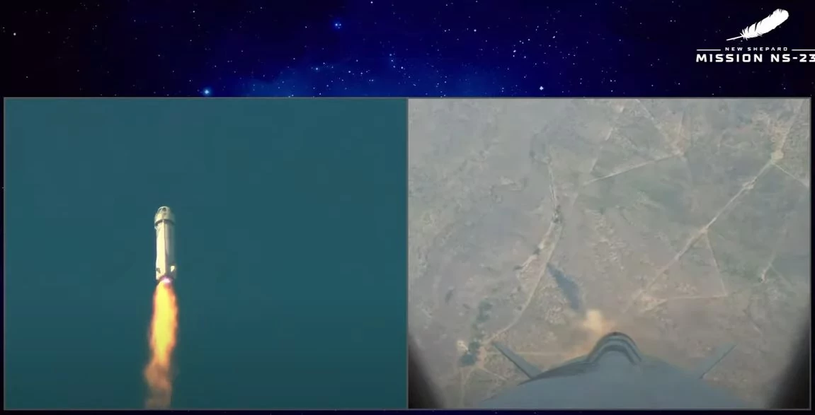 Blue Origin NS-23 vol raté New Shepard booster © Blue Origin