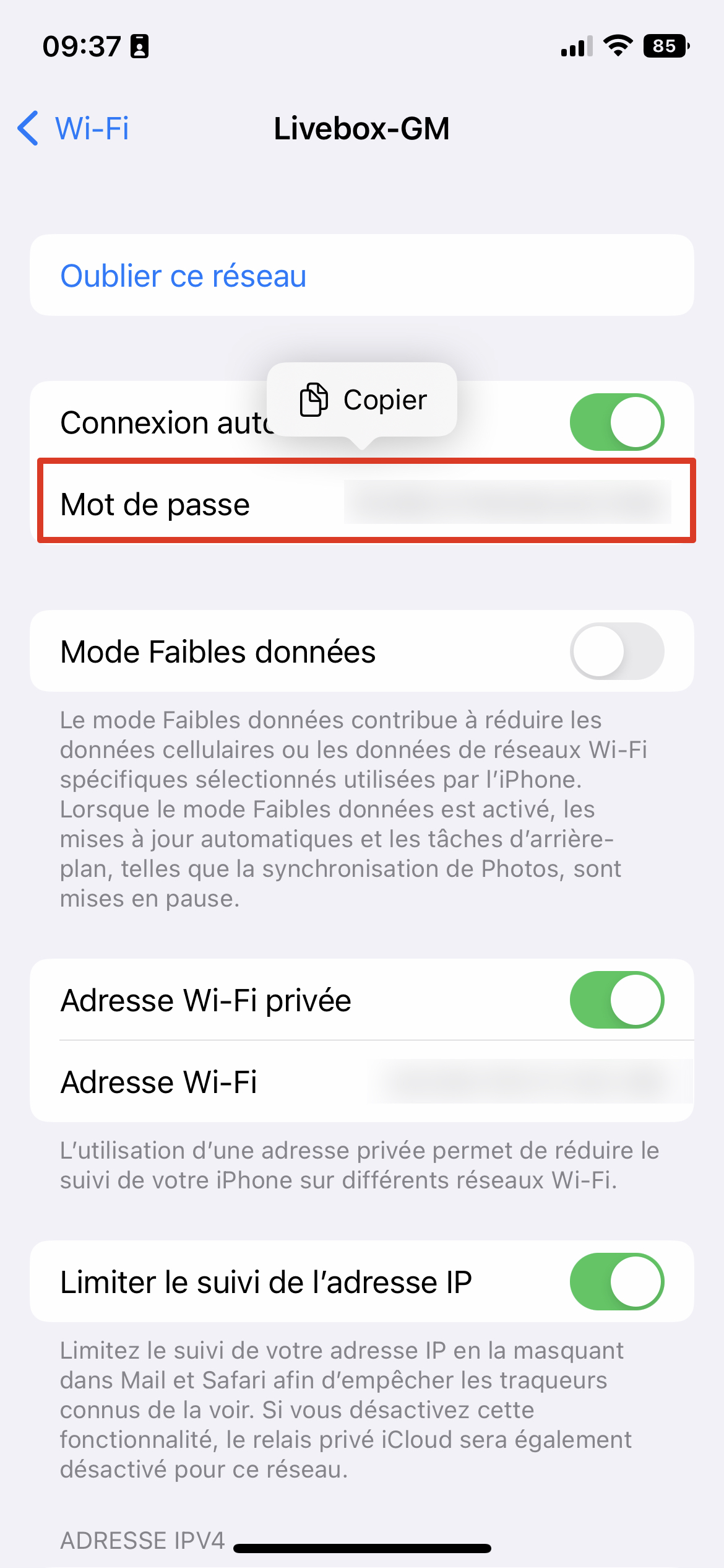iOS 16 Mot de passe Wi-Fi © © Mathieu Grumiaux pour Clubic