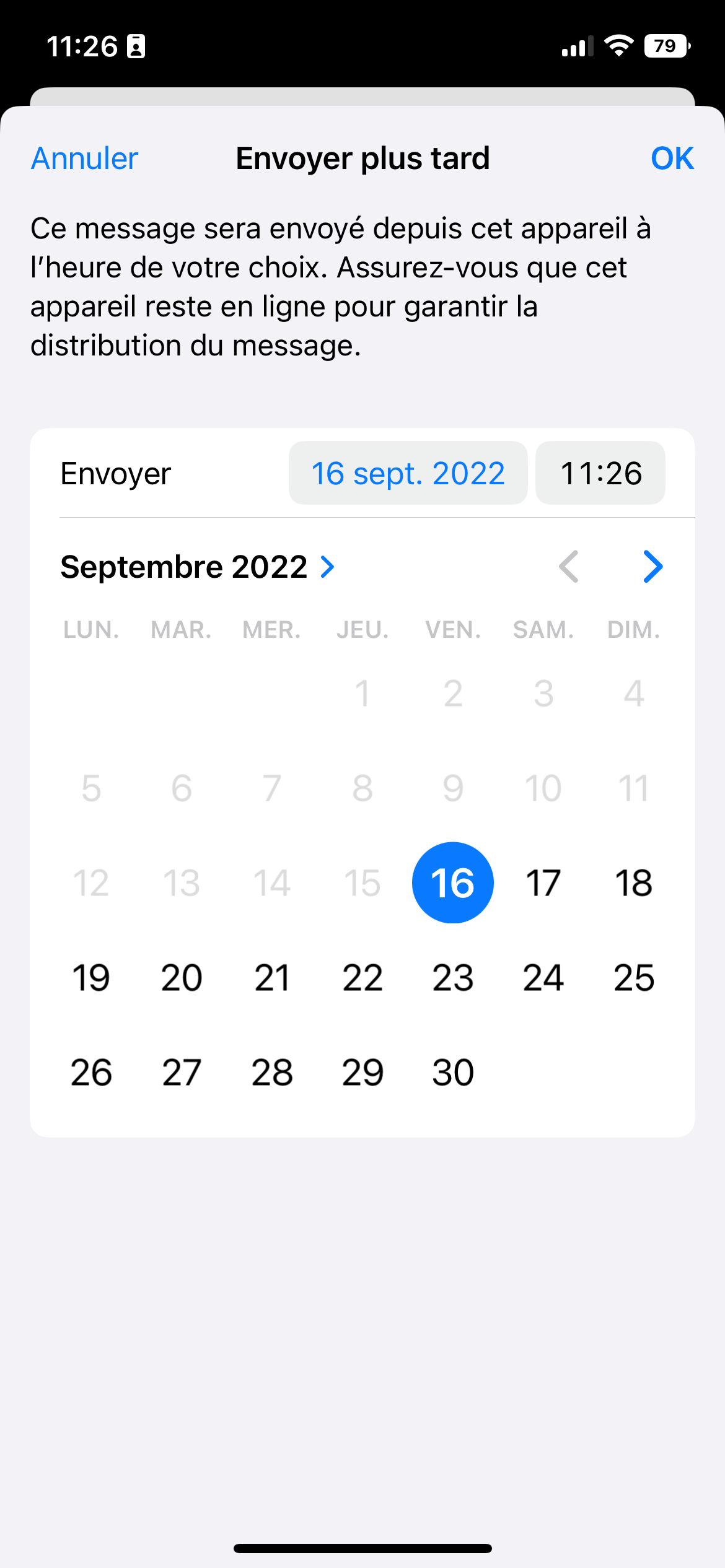 iOS 16 Mail programmé © © Mathieu Grumiaux pour Clubic