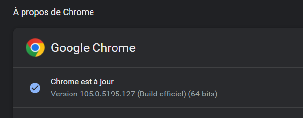 Mise à jour de Chrome