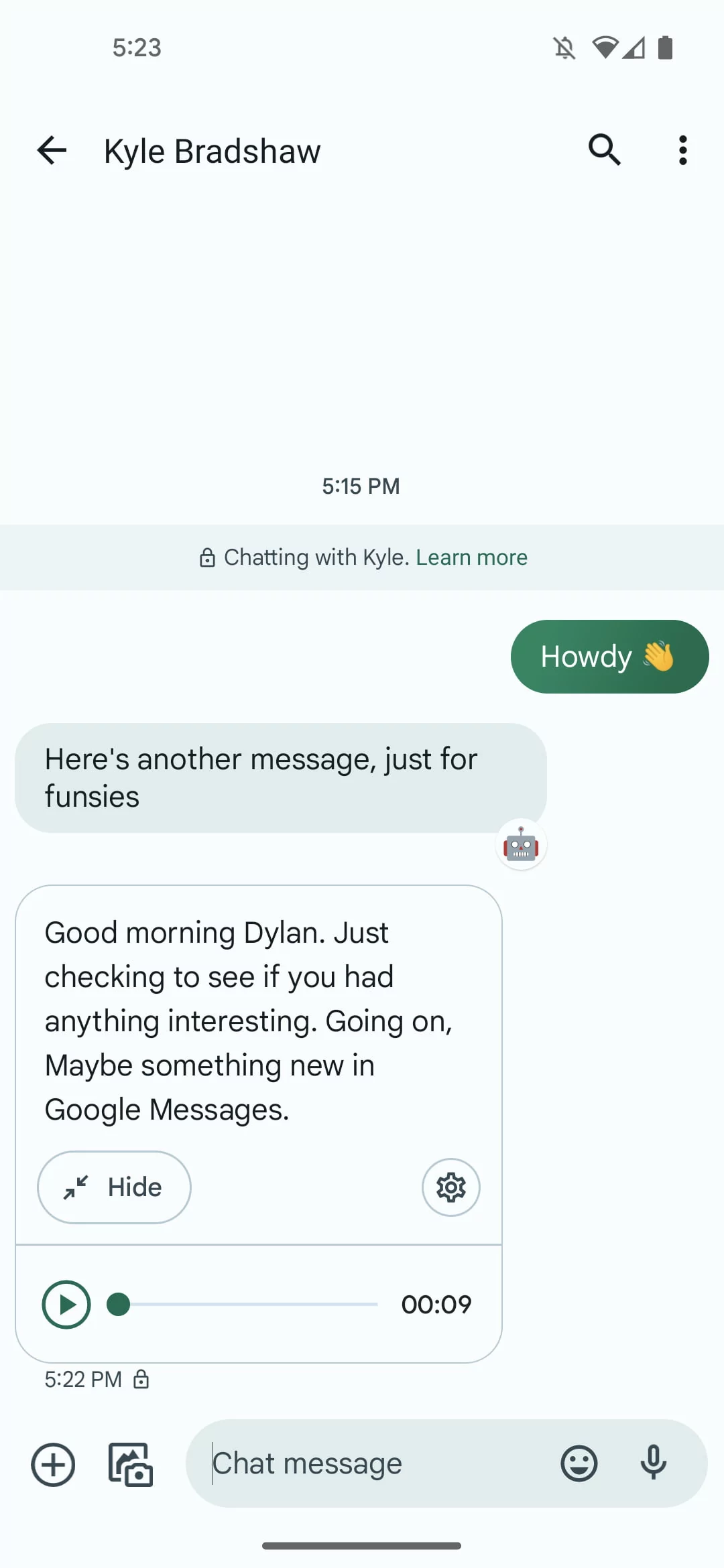 Google Messages Transcription Messages Vocaux © © 9to5Google
