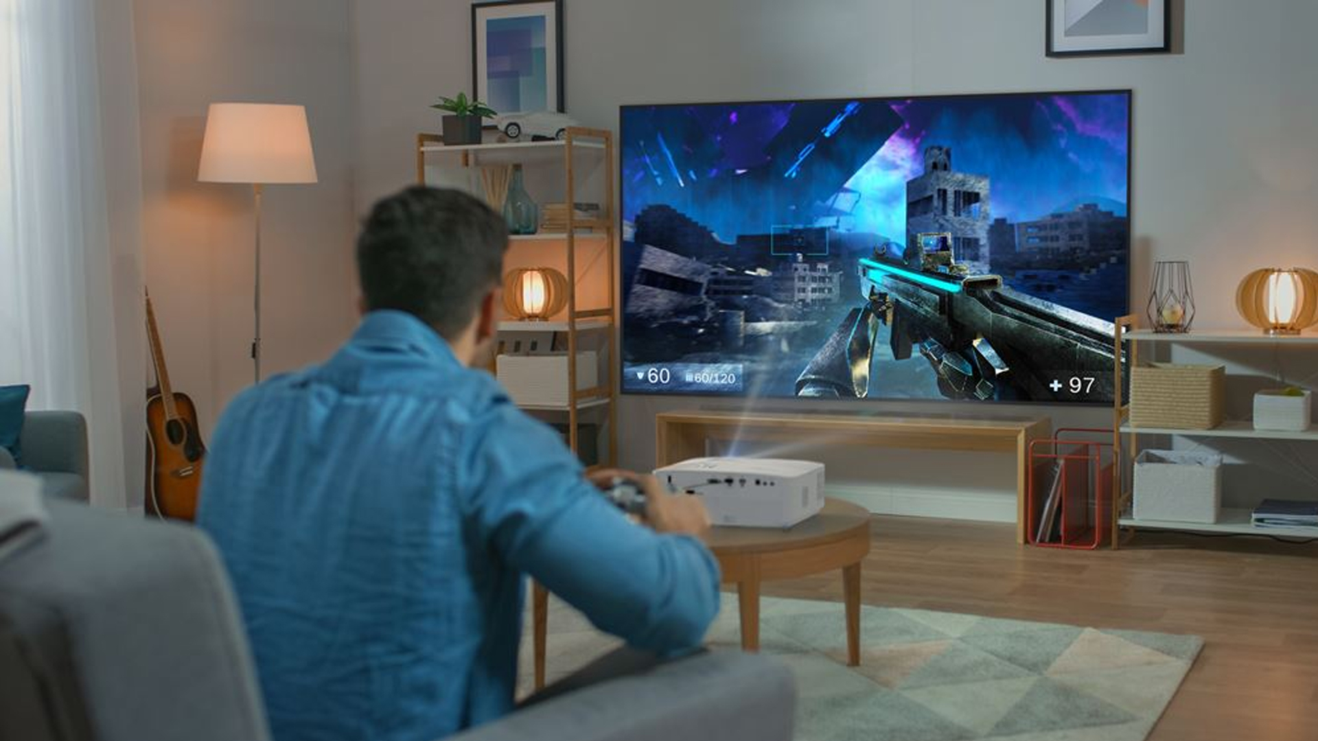 Projecteur vidéo gaming à courte focale 4K HDR 3200 lm pour