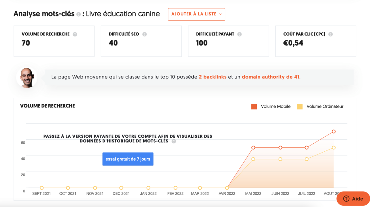 Ubersuggest screen 2