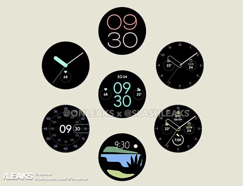 Google Pixel Watch cadrans © © OnLeaks / Slashleaks