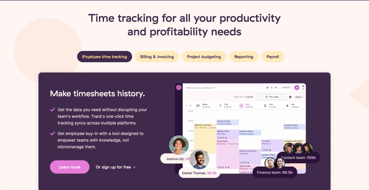 Toggl Track screen 2