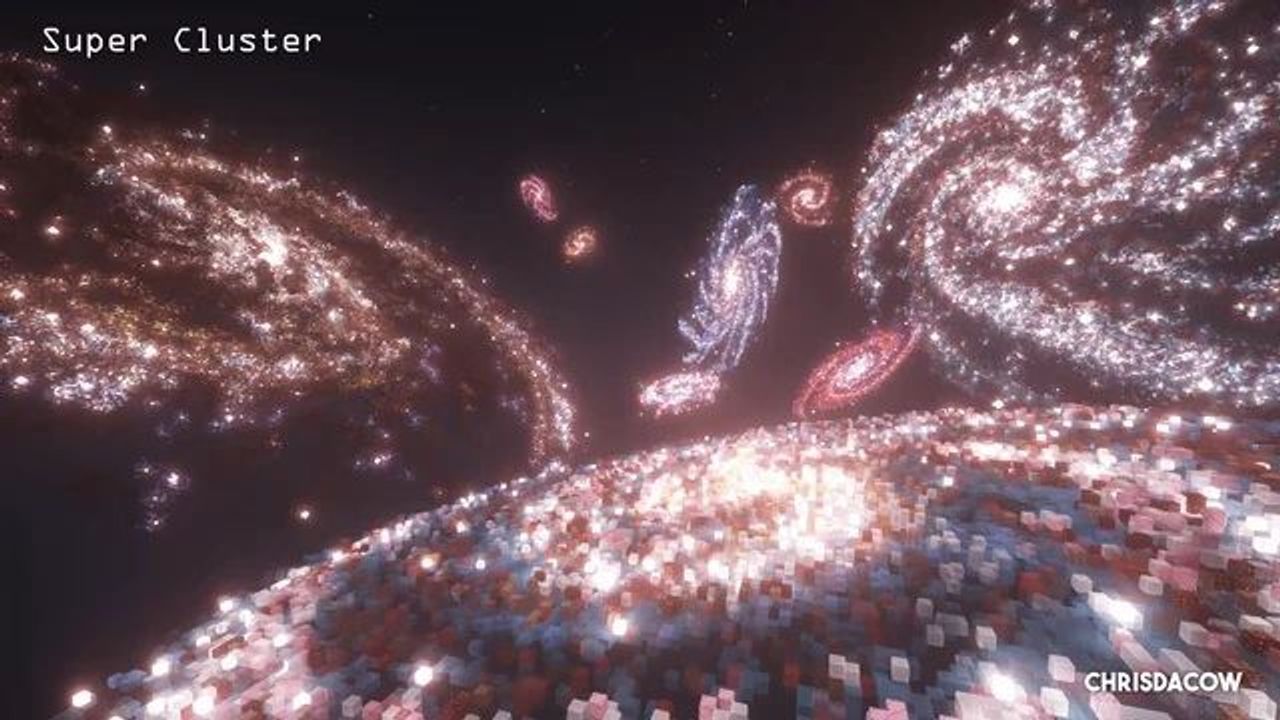 Ivre, il recréé l'univers, les galaxies et le système solaire dans Minecraft