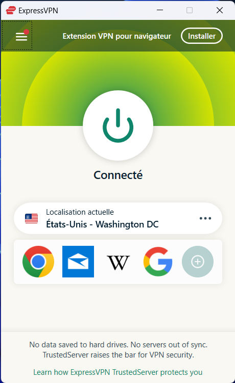 ExpressVPN - Une interface simple à prendre en main