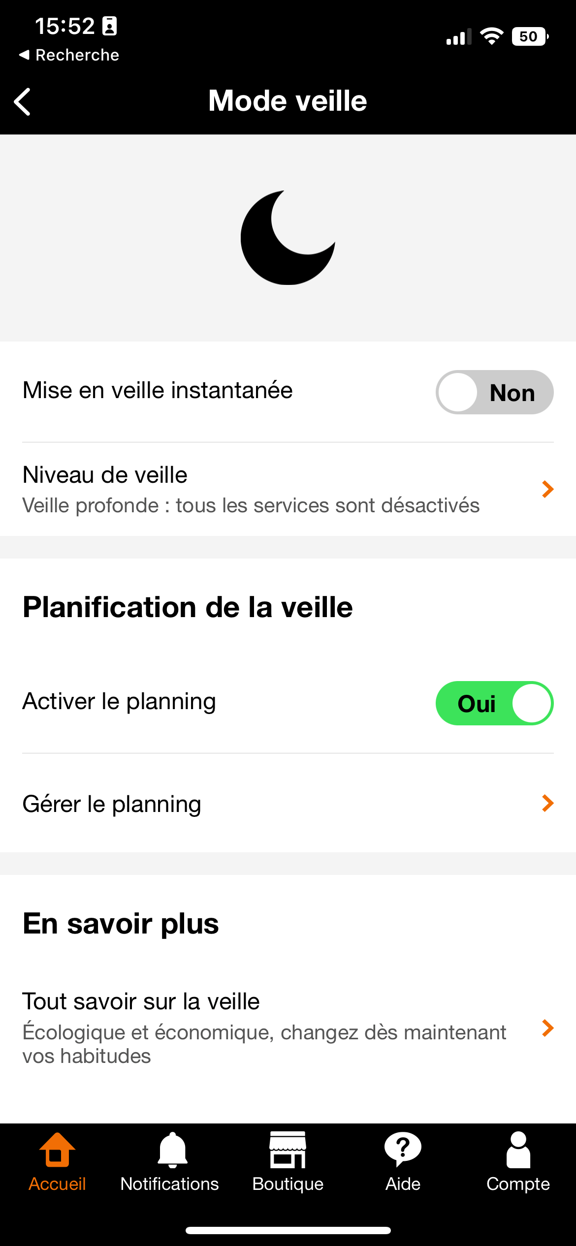 Livebox 6 Veille 1 © Capture d'écran