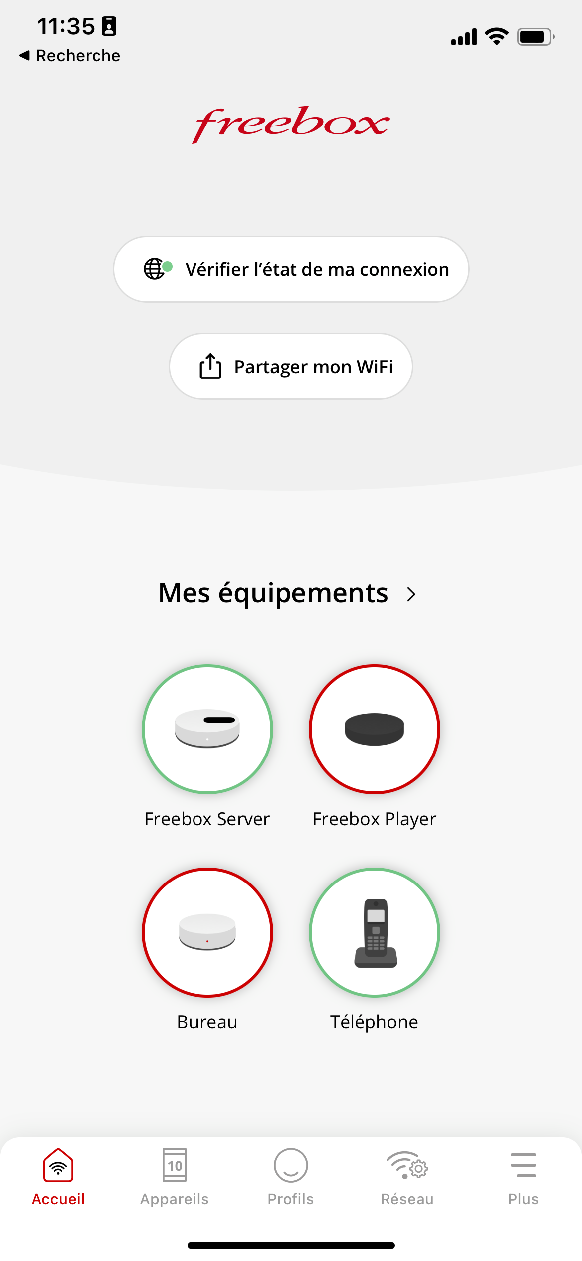 Freebox Connect accueil iOS © Stephane Ruscher / Clubic.com