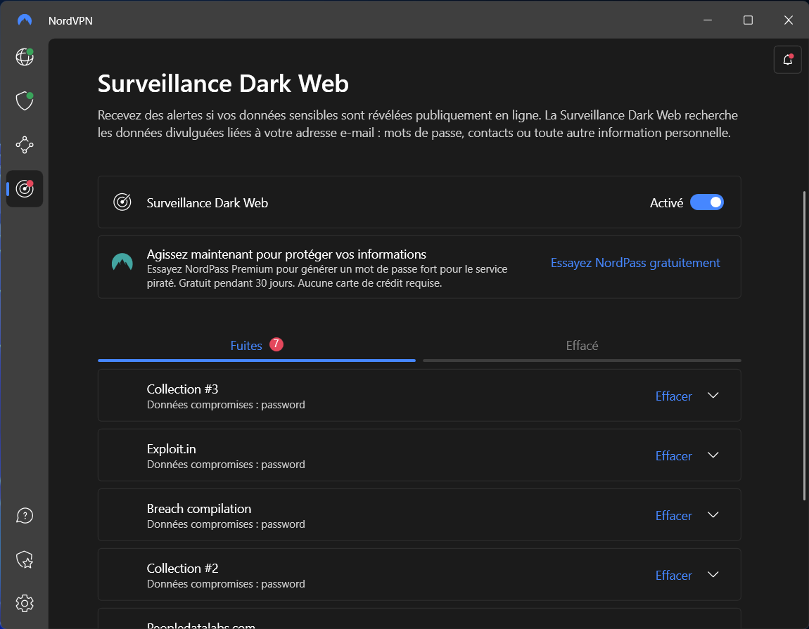 nordvpn surveillance dark web © clubic.com