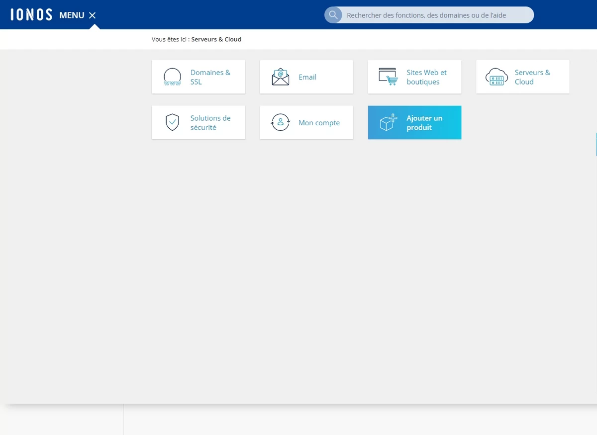 IONOS interface cloud © IONOS