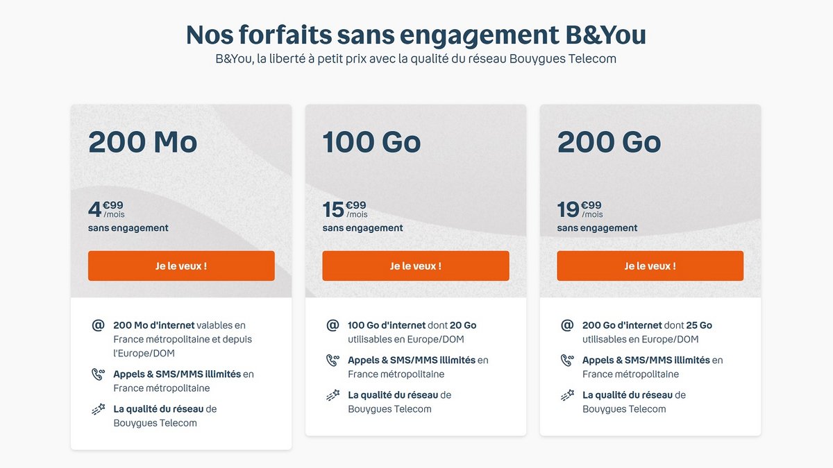 Forfait B&You 100 Go © Bouygues
