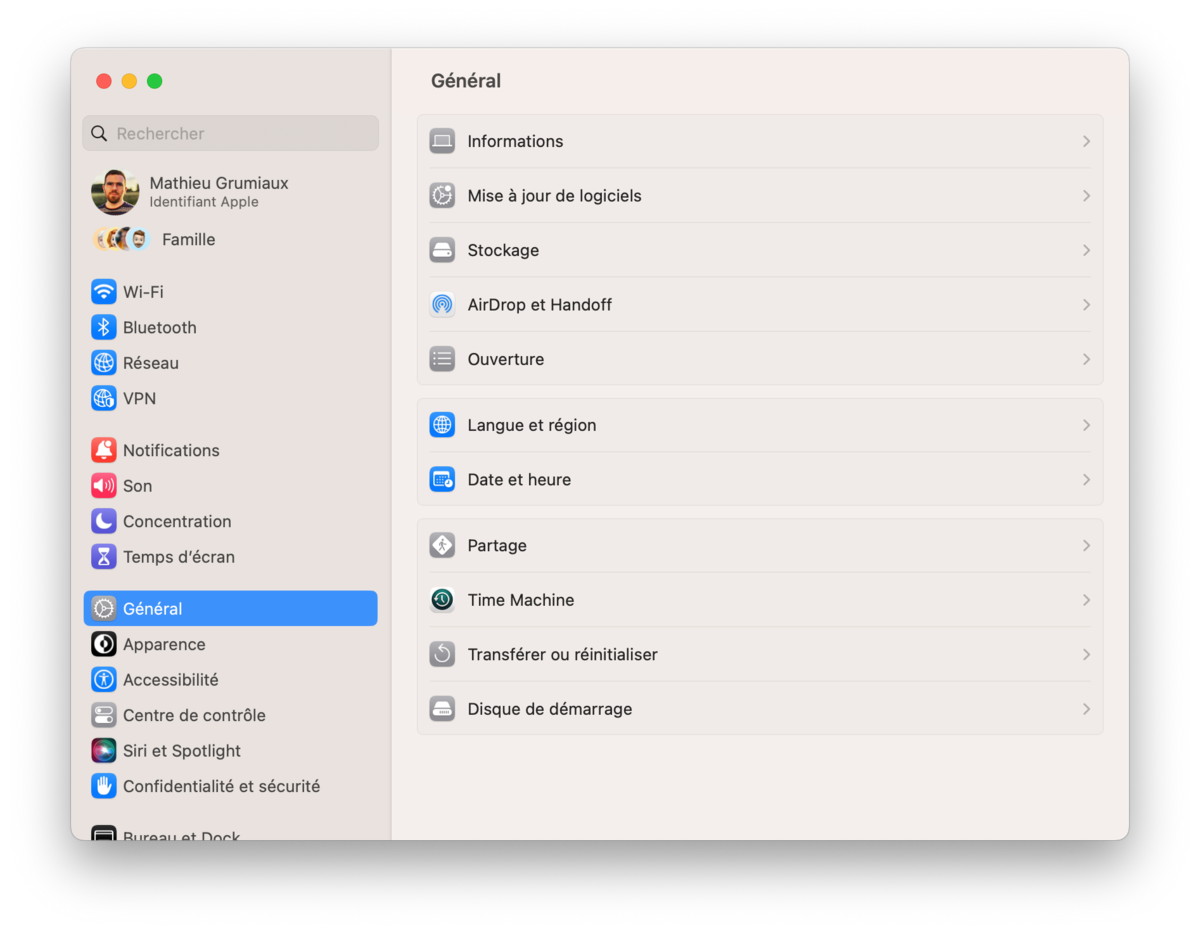 macOS Ventura Réglages système © © Mathieu Grumiaux pour Clubic