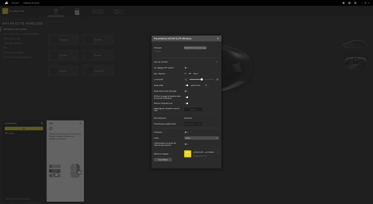 Test Corsair Katar Elite Wireless - iCUE © Matthieu Legouge