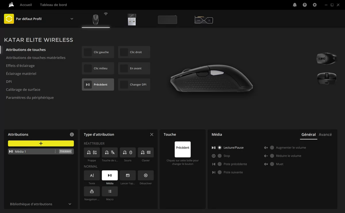 Test Corsair Katar Elite Wireless - iCUE © Matthieu Legouge