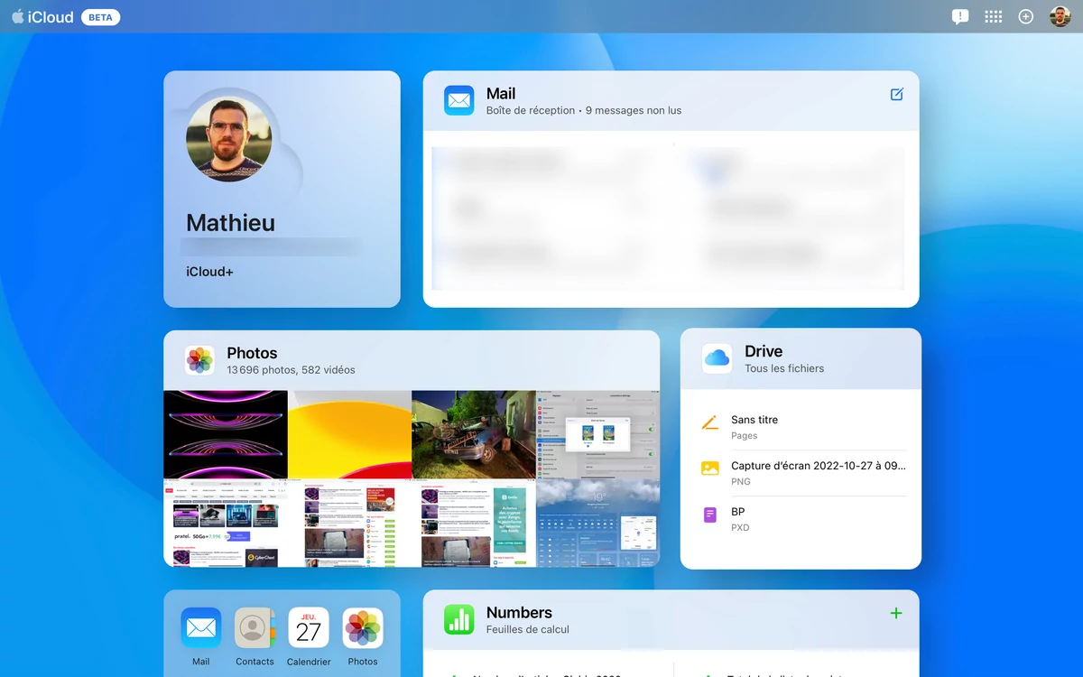 iCloud web bêta © Mathieu Grumiaux pour Clubic