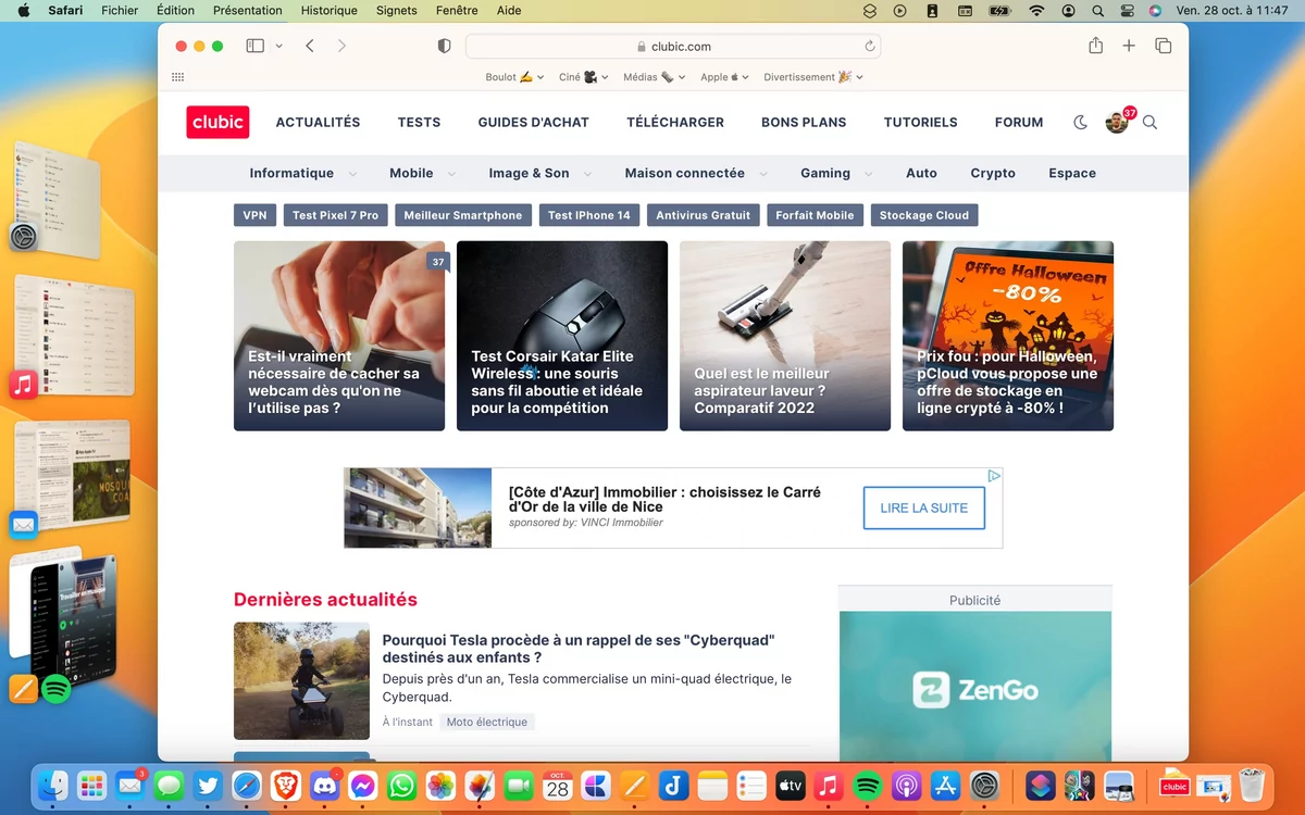 macOS Ventura Stage Manager © Mathieu Grumiaux pour Clubic