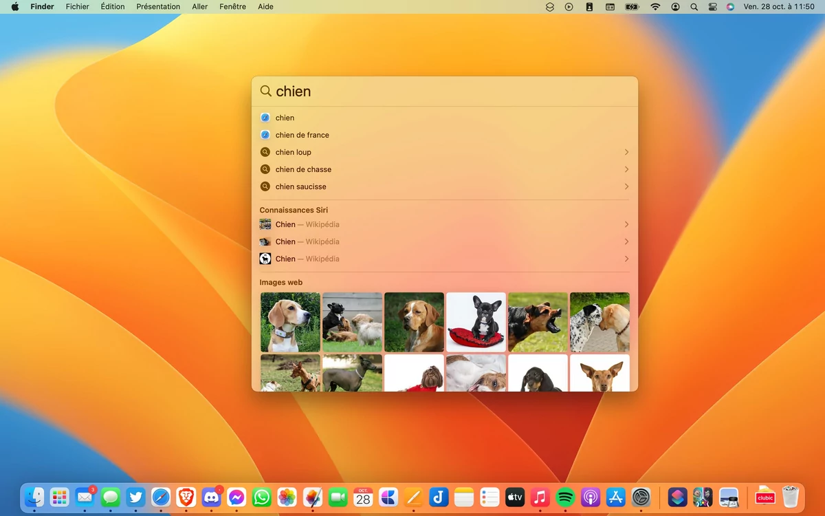 macOS Ventura Spotlight © Mathieu Grumiaux pour Clubic