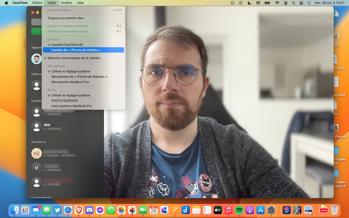 macOS Ventura FaceTime © Mathieu Grumiaux pour Clubic