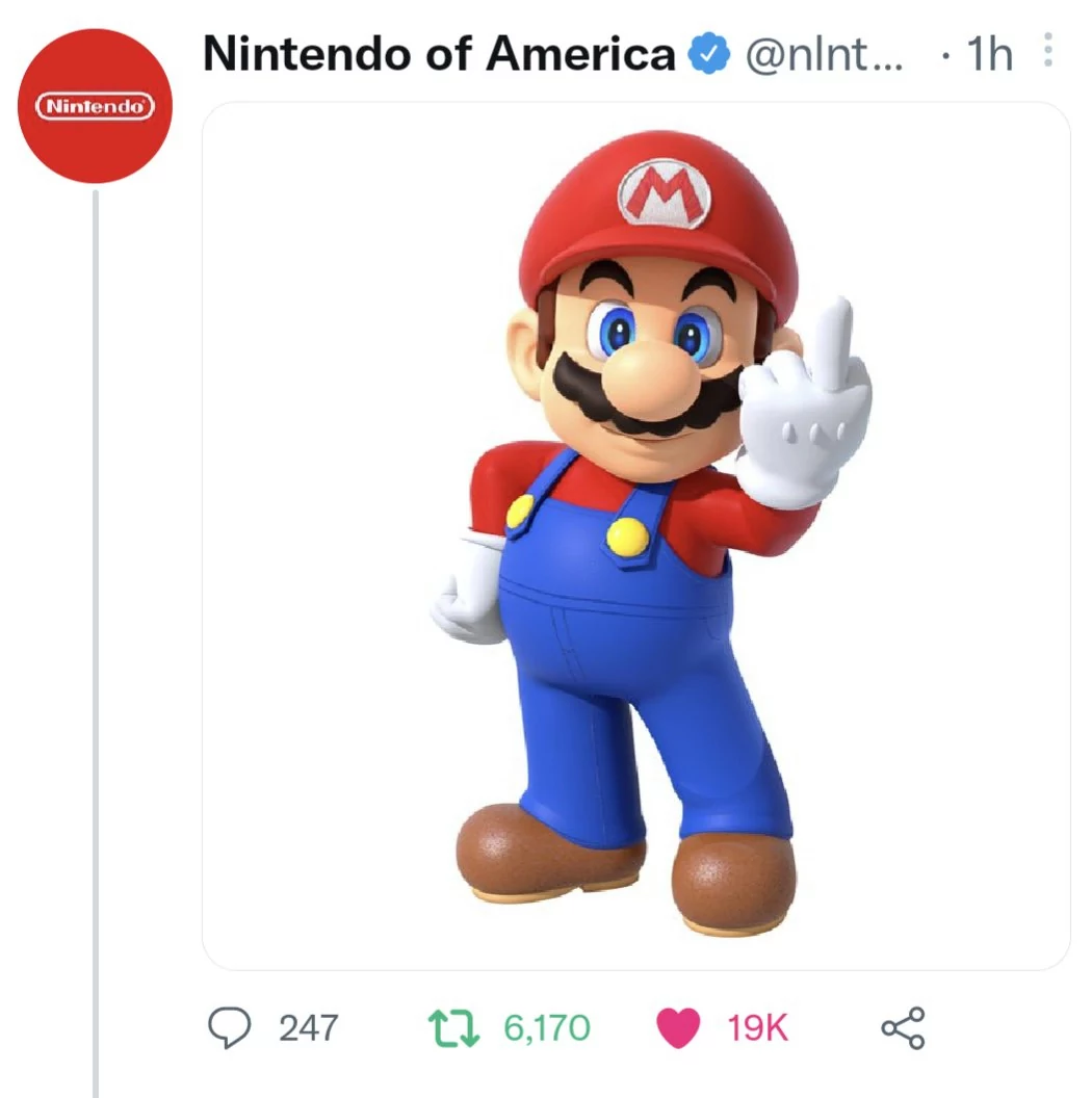 Mario Twitter faux compte © © Twitter