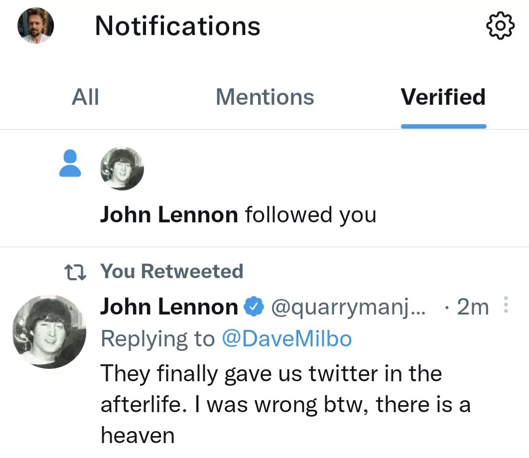 John Lennon Faux Twitter © © Twitter