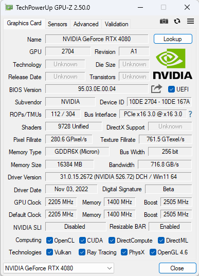 rtx 4080 gpuz