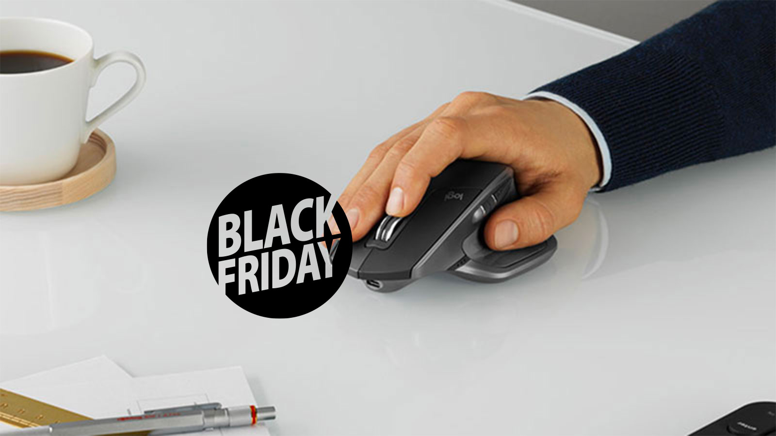 Bande Antidérapante De Rechange Pour Souris Logitech MX Master 2/2S – Moitié Noire – Améliore La Prise - 12