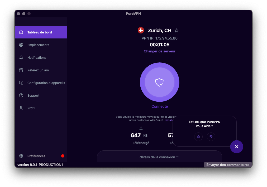 PureVPN macOS