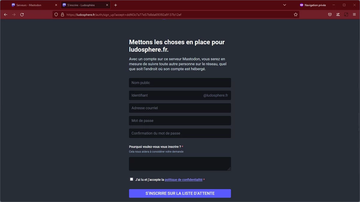 Masto compte © Capture d'écran
