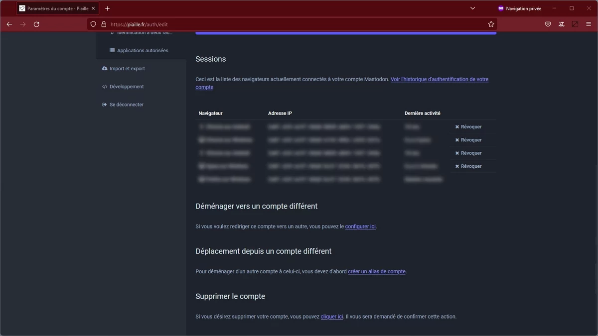 Mastodon compte 3 © Capture d'écran
