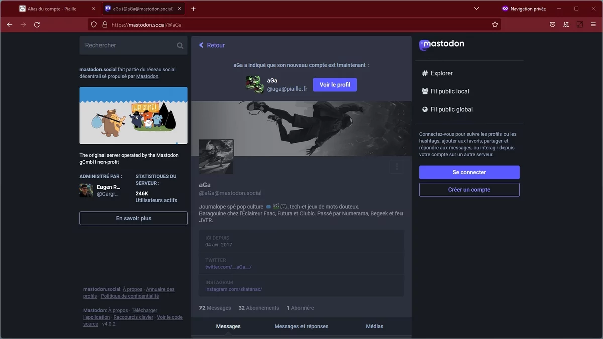 Mastodon migration © Capture d'écran