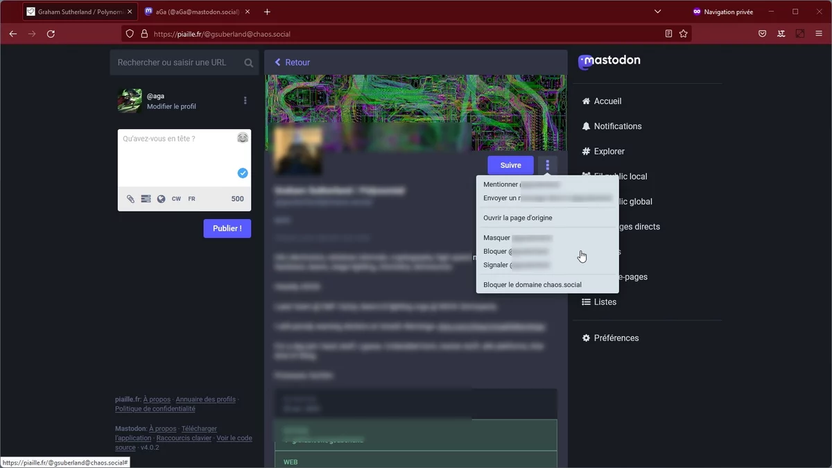Bloque Mastodon 2 © Capture d'écran